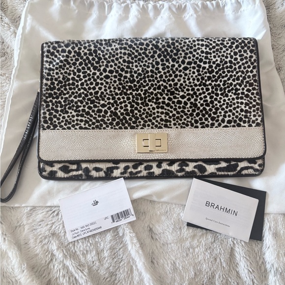 Brahmin Lily Pouch Clutch/Wristlet in the Creme Surrey color - EUC